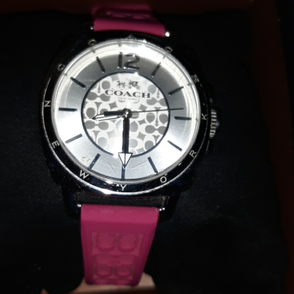 Womens coach watch pink/silver